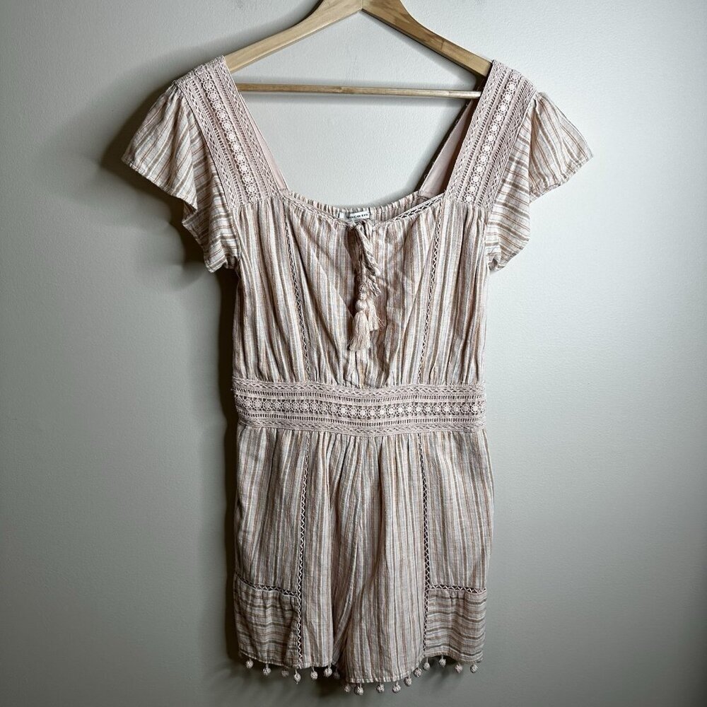 American Eagle Romper Shorts Size M‎ Linen Festival Cottagecore Boho Prairie Y2K